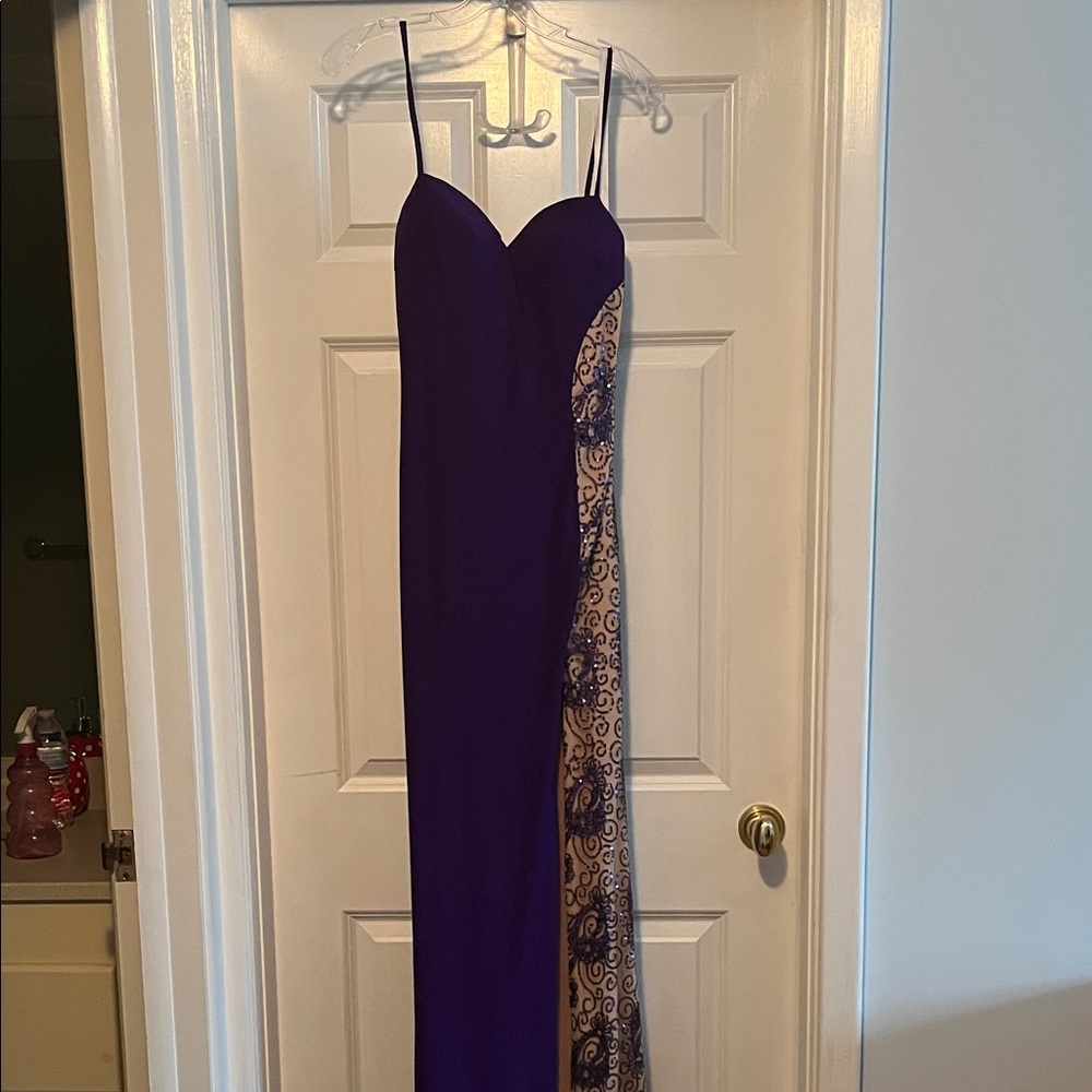 Clarisse Purple and Tan Prom Dress